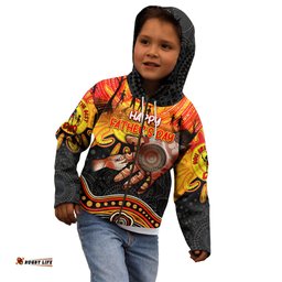Personalised Happy Father's Day Kid Hoodie Best Dad Australia Aboriginal