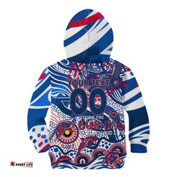 Custom NAIDOC Week 2024 Bulldogs Kid Hoodie Aboriginal Animals Keep The Fire Burning