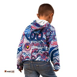 Custom NAIDOC Week 2024 Bulldogs Kid Hoodie Aboriginal Animals Keep The Fire Burning