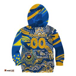 Custom NAIDOC Week 2024 Eagles Kid Hoodie Aboriginal Animals Keep The Fire Burning