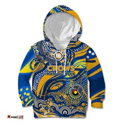 Custom NAIDOC Week 2024 Eagles Kid Hoodie Aboriginal Animals Keep The Fire Burning