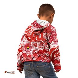 Custom NAIDOC Week 2024 Swans Kid Hoodie Aboriginal Animals Keep The Fire Burning