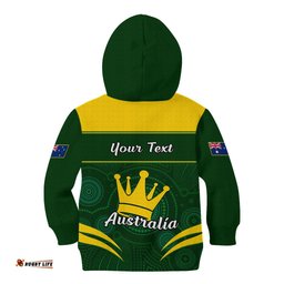 Personalised 12 June Australia King Birthday Kid Hoodie Aboriginal National Color