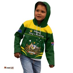 Personalised 12 June Australia King Birthday Kid Hoodie Aboriginal National Color