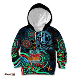 Custom Carlton Blues Football Aboriginal Art Kid Hoodie NAIDOC Indigenous Tribal