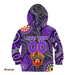Personalised NAIDOC Week 2024 Fremantle Dockers Freo Kid Hoodie Australian Aboriginal Hand Painting