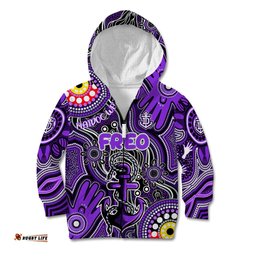 Personalised NAIDOC Week 2024 Fremantle Dockers Freo Kid Hoodie Australian Aboriginal Hand Painting