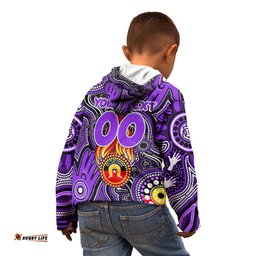 Personalised NAIDOC Week 2024 Fremantle Dockers Freo Kid Hoodie Australian Aboriginal Hand Painting