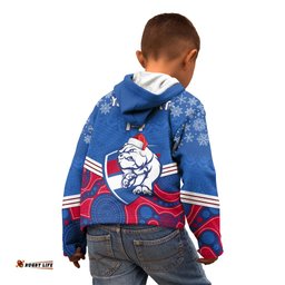 Custom Bulldogs Football Christmas Kid Hoodie Merry Xmas 2023 Mix Aboriginal Art