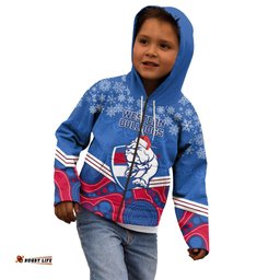 Custom Bulldogs Football Christmas Kid Hoodie Merry Xmas 2023 Mix Aboriginal Art