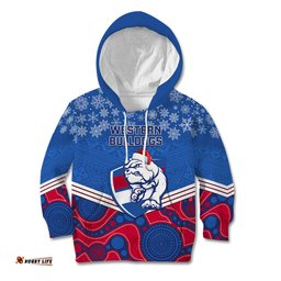 Custom Bulldogs Football Christmas Kid Hoodie Merry Xmas 2023 Mix Aboriginal Art