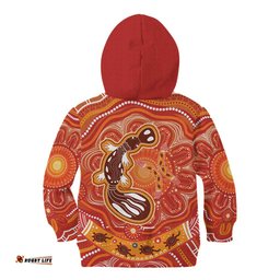 Aboriginal Goanna Art Kid Hoodie Native Australian Animals