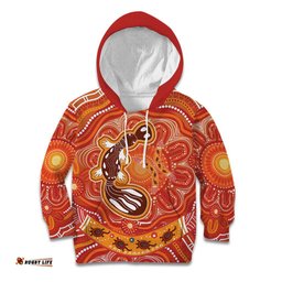 Aboriginal Goanna Art Kid Hoodie Native Australian Animals