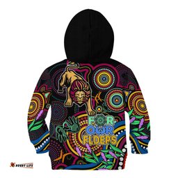 Lions Football Aboriginal Art Kid Hoodie NAIDOC Indigenous Tribal