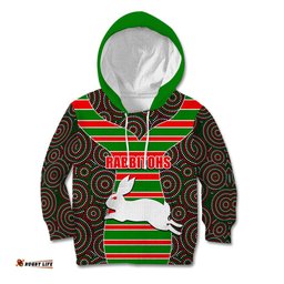 NRL Rabbitohs Kid Hoodie Mix Dot Aboriginal
