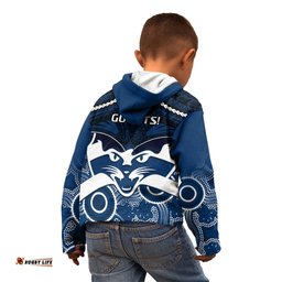 Geelong Football Kid Hoodie Go Cats Aboriginal Mix Polynesian Pattern