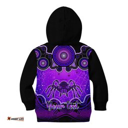 Personalised Australia Scorpio Tarantulas Spider Zodiac Kid Hoodie Auz Astrology Aboriginal Purple