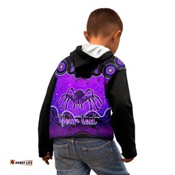 Personalised Australia Scorpio Tarantulas Spider Zodiac Kid Hoodie Auz Astrology Aboriginal Purple