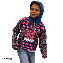 AFL Demons Kid Hoodie Mix Dot Aboriginal