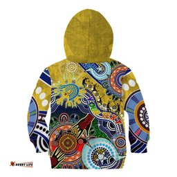 Personalised Eels NAIDOC Week 2024 Kid Hoodie Australia Aboriginal Dot Painting