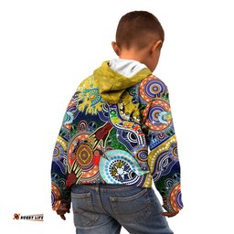Personalised Eels NAIDOC Week 2024 Kid Hoodie Australia Aboriginal Dot Painting