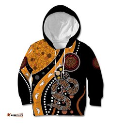 Aboriginal Snake Pattern Dot Art Kid Hoodie TS04