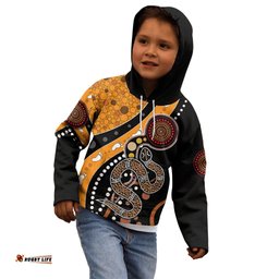 Aboriginal Snake Pattern Dot Art Kid Hoodie TS04