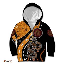 Aboriginal Snake Pattern Dot Art Kid Hoodie TS04