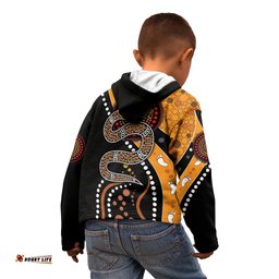 Aboriginal Snake Pattern Dot Art Kid Hoodie TS04