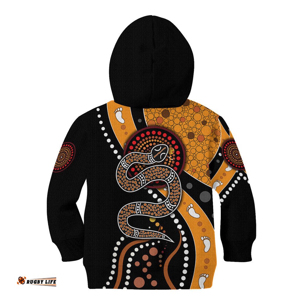 Aboriginal Snake Pattern Dot Art Kid Hoodie TS04