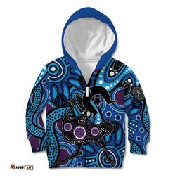 Emu NAIDOC 2024 Kid Hoodie Aboriginal Art Style