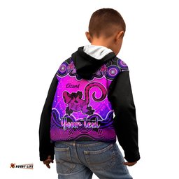 Personalised Australia Leo Lizard Zodiac Kid Hoodie Auz Astrology Aboriginal Magenta