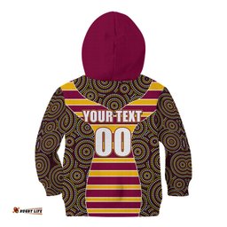 NRL Boncos Kid Hoodie Mix Dot Aboriginal