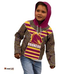 NRL Boncos Kid Hoodie Mix Dot Aboriginal