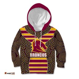 NRL Boncos Kid Hoodie Mix Dot Aboriginal