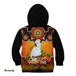 Personalised Australia Libra Cockatoo Zodiac Kid Hoodie Auz Astrology Aboriginal Red