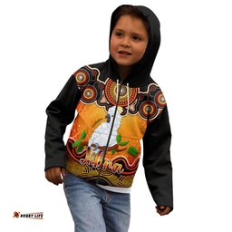 Personalised Australia Libra Cockatoo Zodiac Kid Hoodie Auz Astrology Aboriginal Red