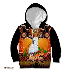 Personalised Australia Libra Cockatoo Zodiac Kid Hoodie Auz Astrology Aboriginal Red