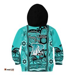 Brisbane Heat Cricket Kid Hoodie Happy Australia Day Aboriginal Art