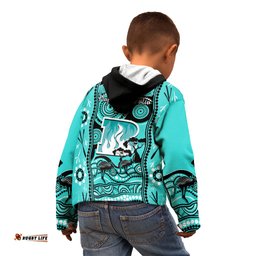 Brisbane Heat Cricket Kid Hoodie Happy Australia Day Aboriginal Art