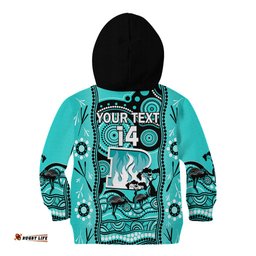 Custom Brisbane Heat Cricket Kid Hoodie Happy Australia Day Aboriginal Art