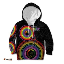 Personalised Australia LGBT Kid Hoodie You Are Exactly Who You Should Be Aboriginal Style