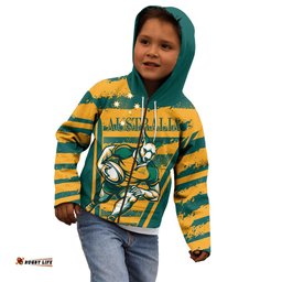 Custom Australia Rugby Kid Hoodie Wallabies Mascots Indigenous Aboriginal Version