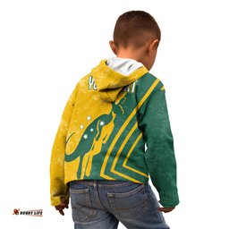 Personalised Australia Soccer Kid Hoodie Green & Gold Go Socceroos