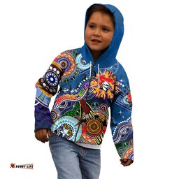Personalised Knights NAIDOC Week 2024 Kid Hoodie Australia Aboriginal Dot Painting