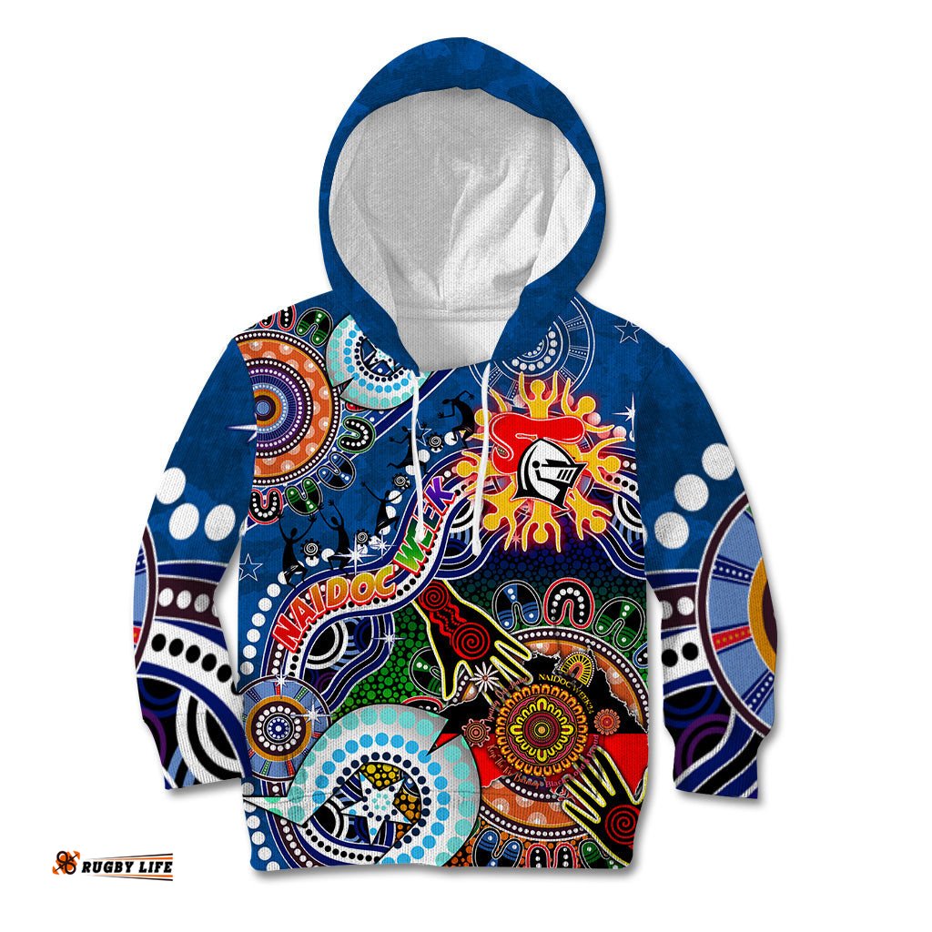 Personalised Knights NAIDOC Week 2024 Kid Hoodie Australia Aboriginal Dot Painting