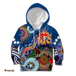 Personalised Knights NAIDOC Week 2024 Kid Hoodie Australia Aboriginal Dot Painting