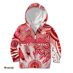 Personalised Swans NAIDOC Week 2024 Kid Hoodie Aussie Aboriginal Art