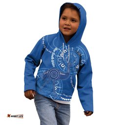 Australia New South Wales Kid Hoodie Aussie Emu With Aboriginal Art