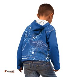 Australia New South Wales Kid Hoodie Aussie Emu With Aboriginal Art